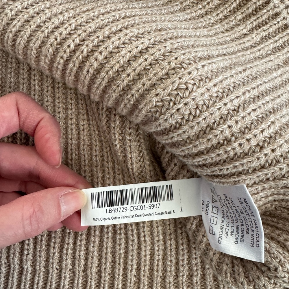 Quince Organic Fisherman Sweater Cement Marle Small - Picture 3 of 5